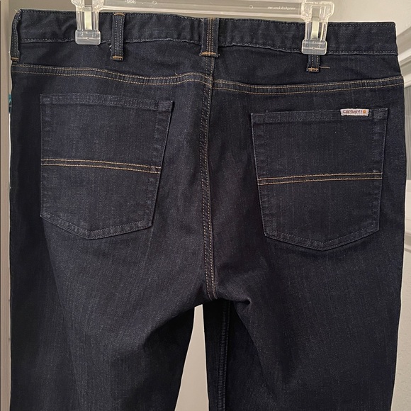 CARHARTT Tall 32” Inseam, 10” High Waist Flannel♨️ Lined Jeans - Picture 5 of 16